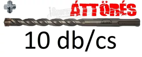 ABRABORO SDS Plus betonfúró 4 élű FORTY 10x260/200mm ProfiPack 10db