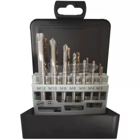 ABRABORO gépi menetfúró készlet M3-M12 HSS-Co egyenes D2