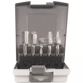 ABRABORO Keményfém turbómaró készlet, kereszt fogazással, műanyag dobozban No.2, szár: 6mm