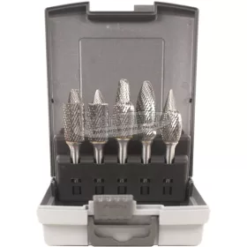 ABRABORO Keményfém turbómaró készlet, kereszt fogazással, műanyag dobozban No.4, szár: 6mm