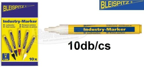 BLEISPITZ Ipari jelölőfilc d4,0mm fehér festékes 10db/cs No.0549