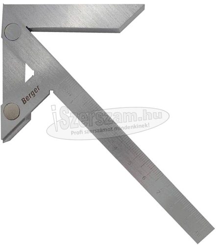 Berger Derékszög központkeresővel INOX 100x70mm