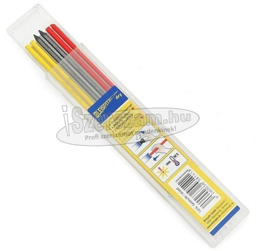 BLEISPITZ Töltőbetét mélyfurat jelölőhöz grafit/piros/sárga 3x2db 1416