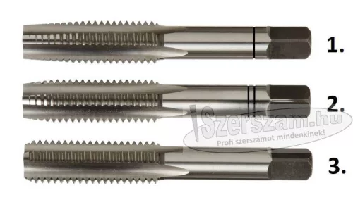 Kézi menetfúró készlet M3-M20 metrikus 3 részes HSS-G DIN352