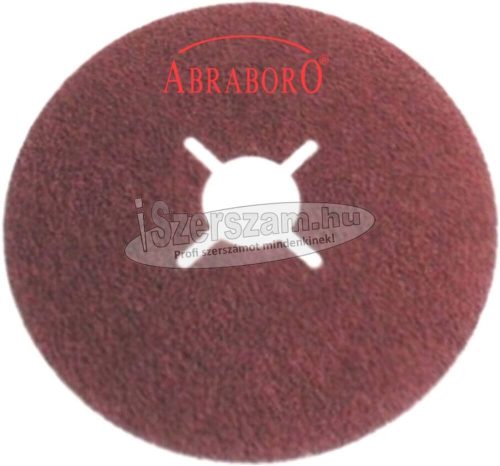 ABRABORO Fibertárcsa 115x22mm k16 KFR típus alu-oxid szemcsével 25db/cs