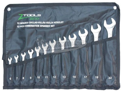 Z-TOOLS csillag-villás kulcskészlet 12 részes 6-22mm 15° Cr-V