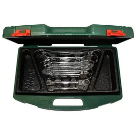 HANS racsnis csuklós csillag-villás kulcskészlet 8-19 mm 8 részes TTK-33 kofferben