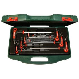 HANS Imbuszkulcs készlet T-nyelű gömbvégű 8 részes SW 2-10 mm TTK-20 kofferben