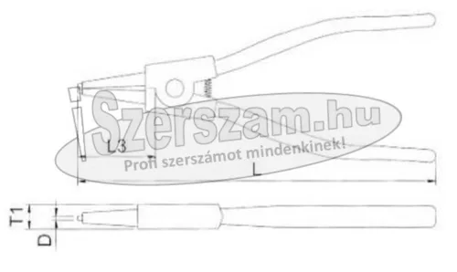 HANS seeger (zéger) gyűrű fogó, külső egyenes 325mm 1851-12