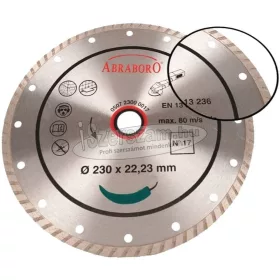 ABRABORO Turbo gyémánttárcsa 115-230x22,23mm No17