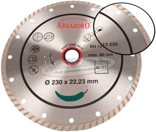 ABRABORO Turbo gyémánttárcsa 115-230x22,23mm No17