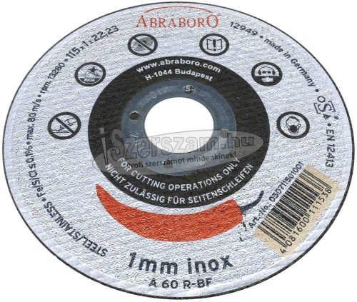 ABRABORO INOX vágókorong Chili ø115mm-230mm