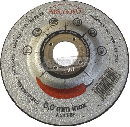 ABRABORO Chili INOX fémtisztító korong 115x6x22,23mm