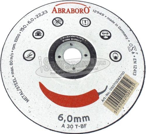 ABRABORO Chili fémtisztító korong 150x6x22,23mm acélhoz