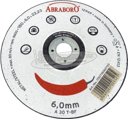 ABRABORO Chili fémtisztító korong 180x6x22,23mm acélhoz
