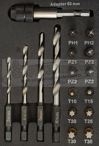 ABRABORO Bit és fafúró készlet mágneses bitszárral 17 részes