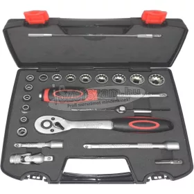 ABRABORO Dugókulcs készlet 1/4 22 részes SPLINE Crova készlet"