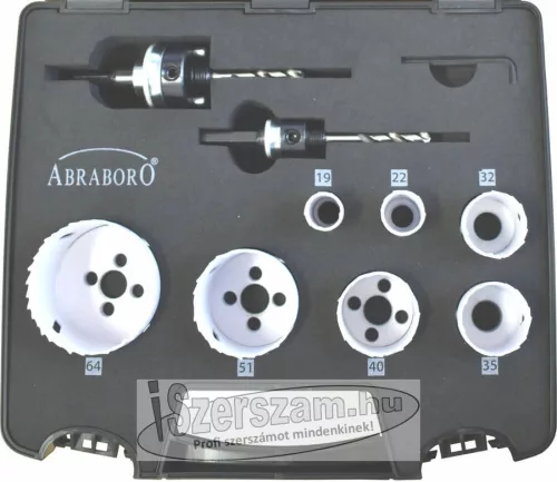 ABRABORO lyukfűrész HSS-Co 10 részes készlet (vizes)