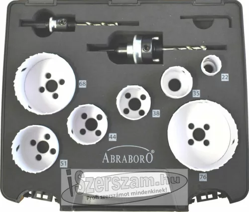 ABRABORO lyukfűrész HSS-Co 10 részes készlet (elektromos)