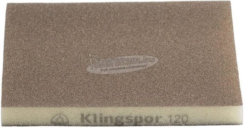 KLINGSPOR Csiszolószivacs SW 501 Alumínium-oxid 123x96x12,5 mm k120 lágy (rugalmas, 2 oldalon szemcsés) 125281