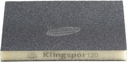 KLINGSPOR Csiszolószivacs SW 502 Szilícium 123x96x12,5 mm k120 lágy (rugalmas, 2 oldalon szemcsés) 244377