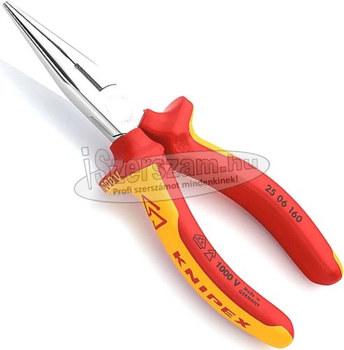 Knipex Szigetelt fél-kerekcsőrű fogó 160mm 2506160 1000V VDE rádiófogó