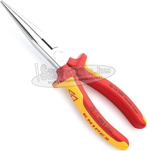 Knipex Szigetelt fél-kerekcsőrű fogó 200mm 2616200 1000V VDE gólyacsőr fogó