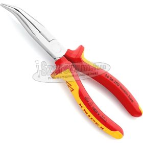 Knipex szigetelt fél-kerekcsőrű fogó 200mm 2626200 hajlított 1000V VDE