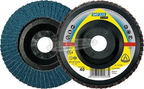 KLINGSPOR Lamellás csiszolótányér SMT 325 EXTRA 115x22,23 mm k40 kúpos 321659