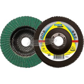   KLINGSPOR Lamellás csiszolótányér SMT 996 SPECIAL 115-125x22,23 mm k40-80 kerámia korund multi-kötőanyaggal kúpos,6°