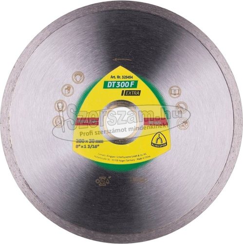 KLINGSPOR Gyémánt vágókorong DT 300 F EXTRA 200x1,9x30 mm 1,9x7 mm Folyamatos vágóél Szűkítő gyűrű 25,4 325454