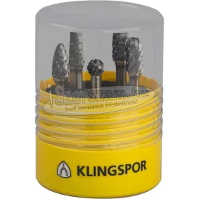   KLINGSPOR Keményfém turbomaró készlet HF 100 STEEL speciális fogazás acélhoz marócsap 5 részes 6 mm 337154