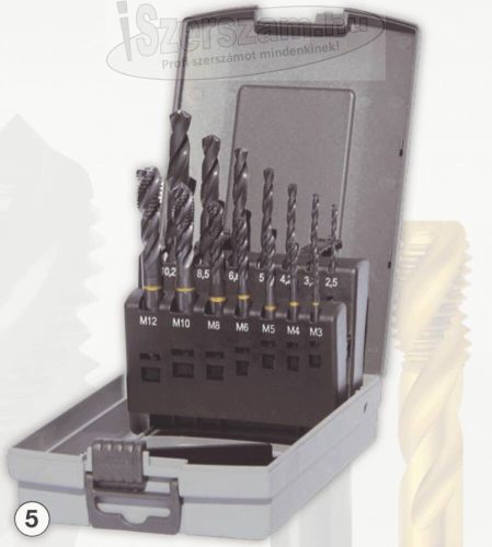 Gühring gépi menetfúró készlet M3-M12 HSS-E Powertap csavart hornyú