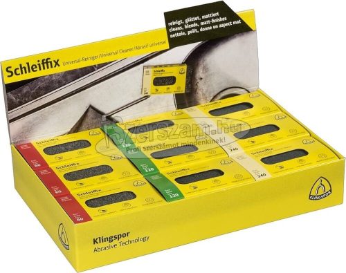 KLINGSPOR Schleiffix kézi hasáb készlet SFK 655 18db-os Set 80x50x20 mm (k60,k120,k240) 72129