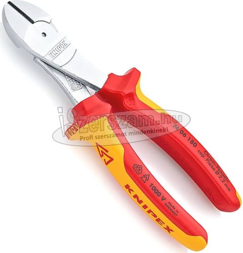 Knipex Szigetelt erő-oldalcsípő fogó 180mm 7406180 1000V VDE