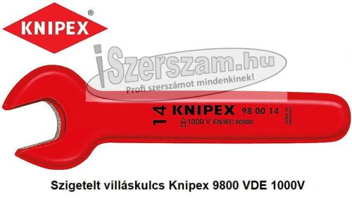 Szigetelt villáskulcs 8mm Knipex 98 00 08 VDE 1000V
