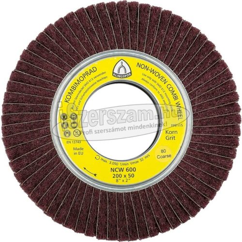 KLINGSPOR Kombinált flíz-mop NCW 600 165x50x43,1 mm k80 Coarse/durva korund (csiszolómop) 258909