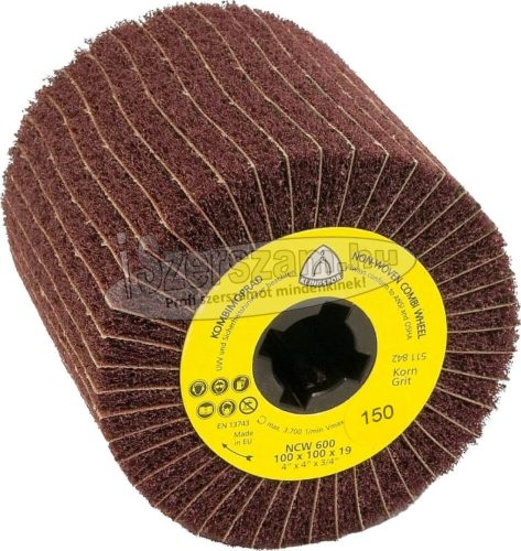 KLINGSPOR Kombinált flíz-mop NCW 600 S 100x50x19 mm k100 Medium/közepes korund (szatináló henger) 259897