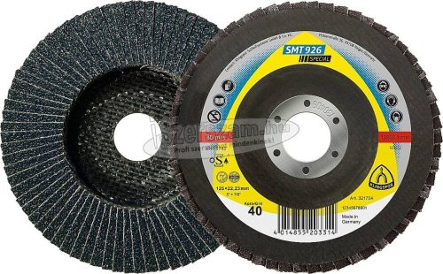 KLINGSPOR Lamellás csiszolótányér SMT 926 SPECIAL 115x22,23 mm k40 kúpos zirkonkorund 321703