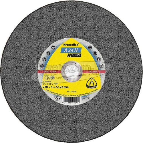 KLINGSPOR Vágókorong A 24 N SUPRA 115x2,5x22,23 mm domború INOX Kronenflex 3020