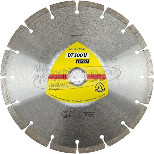 KLINGSPOR Gyémánt vágókorong DT 300 U EXTRA 115x1,6x22,23 mm 8 szegmens 37,3x1,6x7 mm Standard fogazás 325345