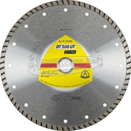 KLINGSPOR Gyémánt vágókorong DT 300 UT EXTRA 100x1,9x22,23 mm 1,9x7 mm Folyamatos turbó vágóél Szűkítő gyűrű 16 330625