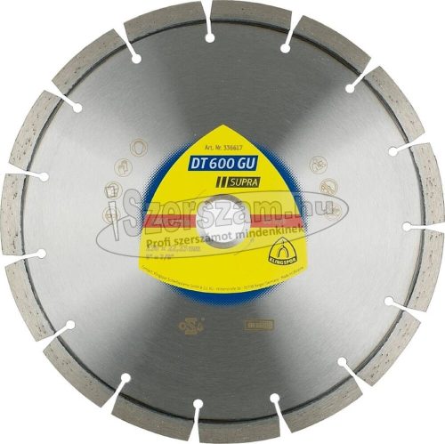 KLINGSPOR Gyémánt vágókorong DT 600 GU SUPRA 115x2,4x22,23 mm 8 szegmens 33x2,4x10 mm Standard fogazás 336614