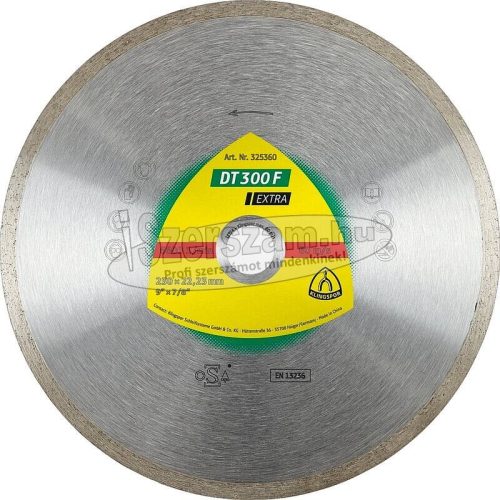 KLINGSPOR Gyémánt vágókorong DT 300 F EXTRA 100x1,6x22,23 mm 1,6x7 mm Folyamatos vágóél Szűkítő gyűrű 16 330623