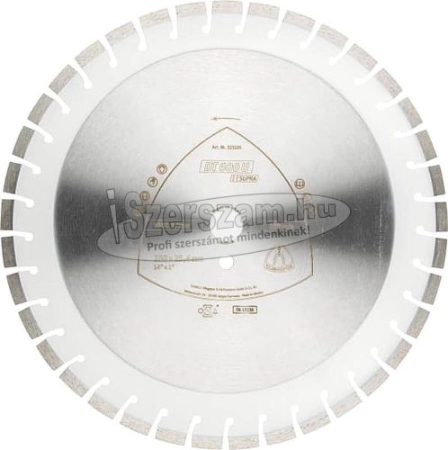 KLINGSPOR Gyémánt vágókorong DT 600 U SUPRA 300x2,8x30 mm 32 szegmens 24x2,8x10 mm Rövid fogazás 325185