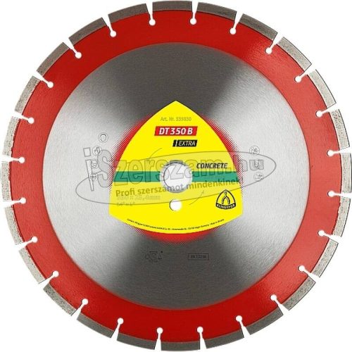 KLINGSPOR Gyémánt vágókorong DT 350 B EXTRA 400x3,6x25,4 mm 28 szegmens 40x3,6x10 mm Standard fogazás 351133