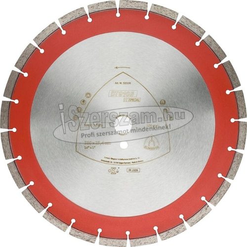 KLINGSPOR Gyémánt vágókorong DT 910 B SPECIAL 350x3,2x25,4 mm 24 szegmens 40x3,2x11 mm Szűk szegmenshézag 325106