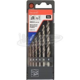   ABRABORO HSS-GS fémcsigafúró készlet DIN338 6 részes (2-3-4-5-6-8mm)