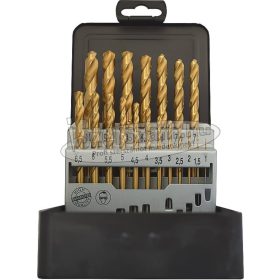   ABRABORO HSS-TIN fémcsigafúró készlet 19 részes (1-10x0,5mm) DIN338