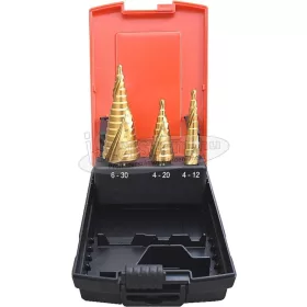 ABRABORO HSS-TiN lépcsős fúró készlet 4-12/4-20/4-30mm